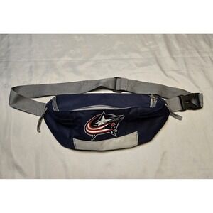 NHL Columbus Blue Jackets Hockey Fanny Pack CBJ‎ Adjustable Bag 3 Zipper Pockets